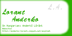lorant anderko business card